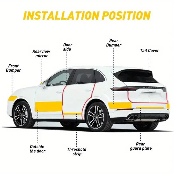 Carbon Fiber Car Door Sill Protector Tape(10cm/3Metre)