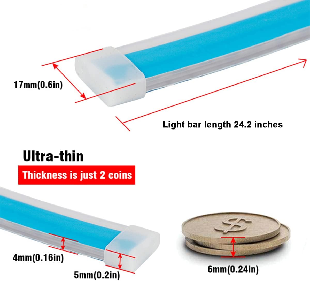 2pcs Car LED Headlight Strips