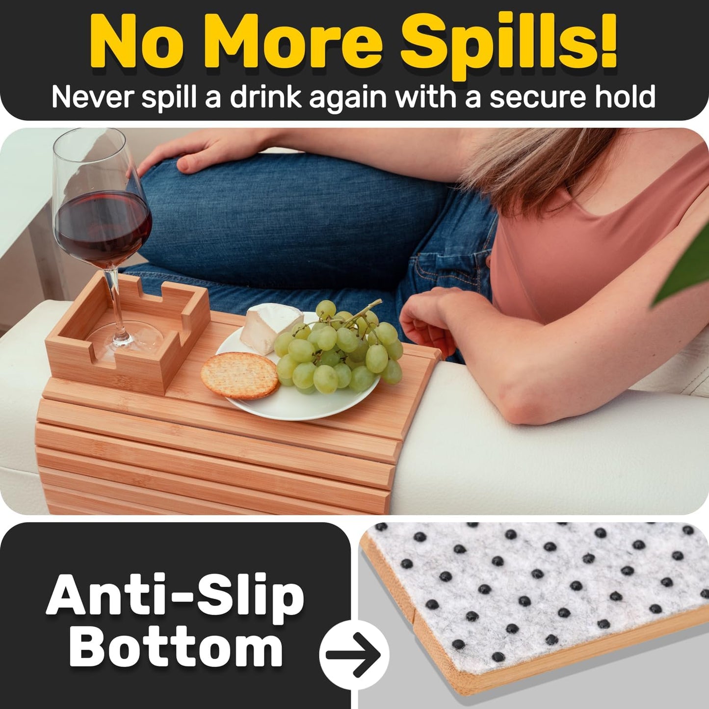 Wooden Sofa Cup Holder